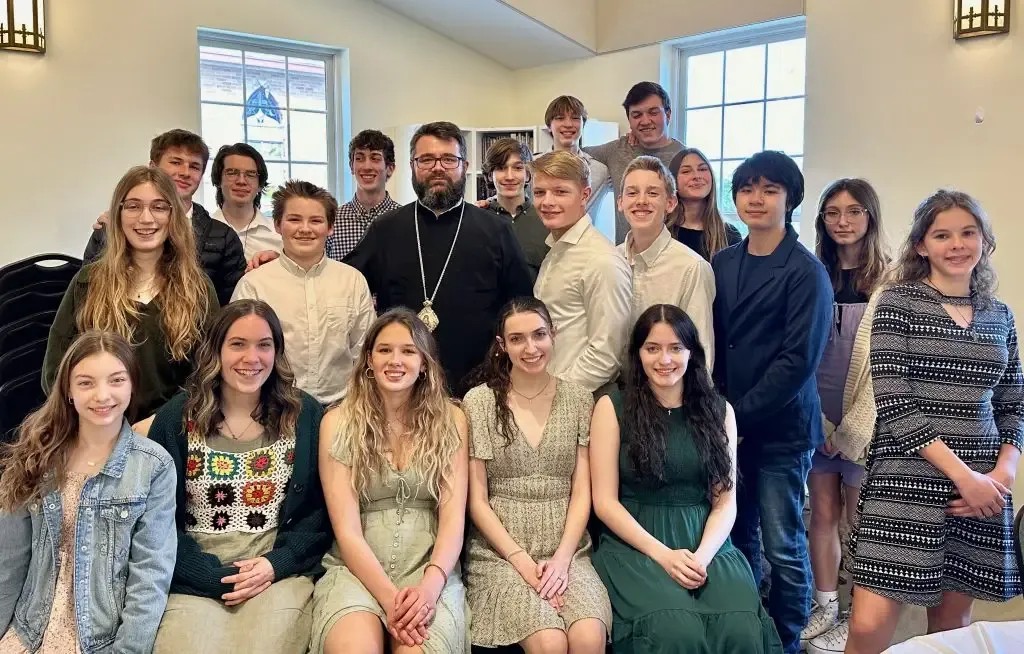 Young people gathered at Saints Constantine & Elena